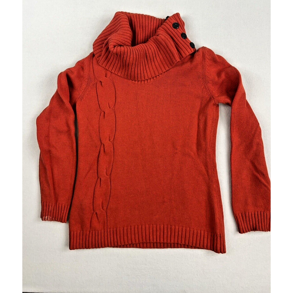 Evan Picone Vintage Loose Turtleneck‎ Pullover Sweater -Button small